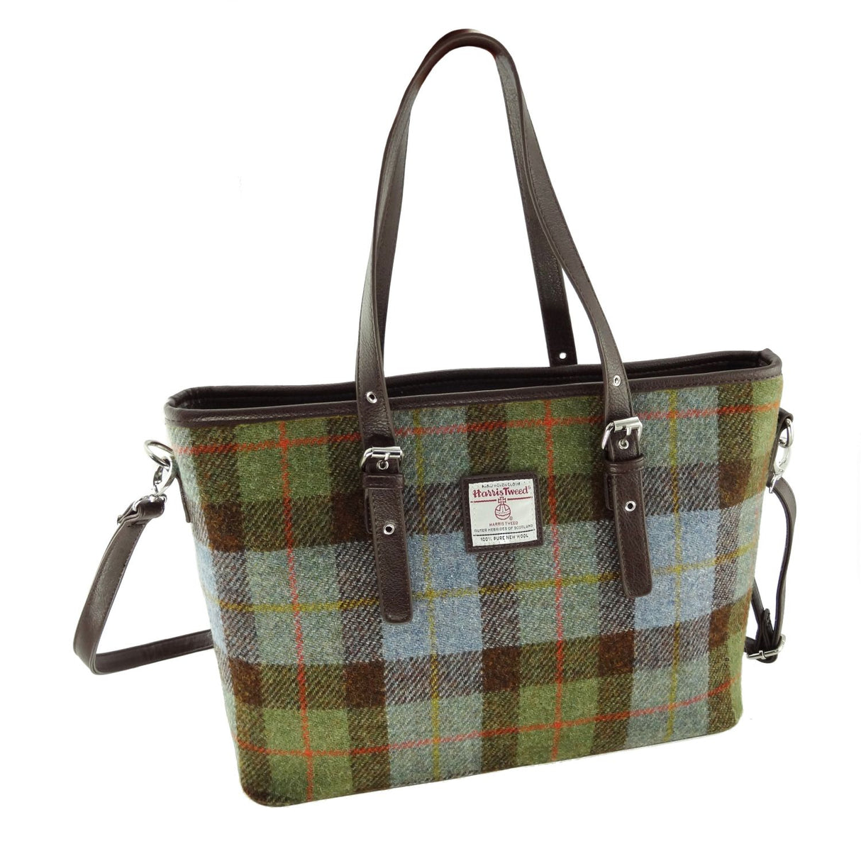 Spey Harris Tweed Large tote Bag with Shdr Strap MacLeod Tartan