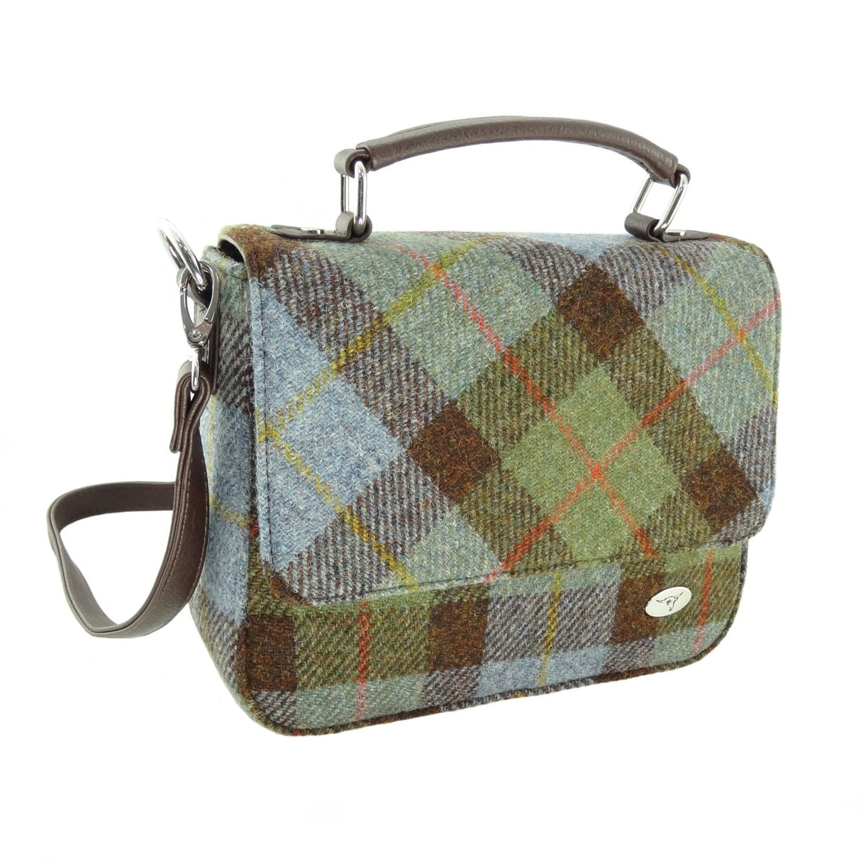 Thurso Harris Tweed Top Handle Square Handbag MacLeod Tartan