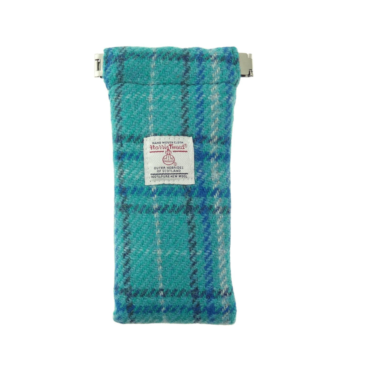 Harris Tweed Glasses Case Teal & Blue Check