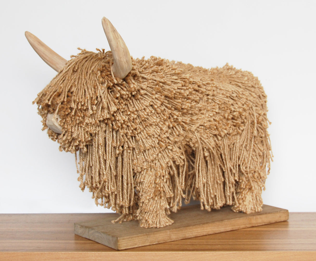 Morag Standing Large Natural Jute Highland Cow Figure