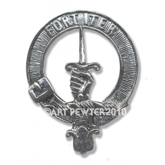 Pewter Clan Crest Hat Badge - Choose your clan A-M