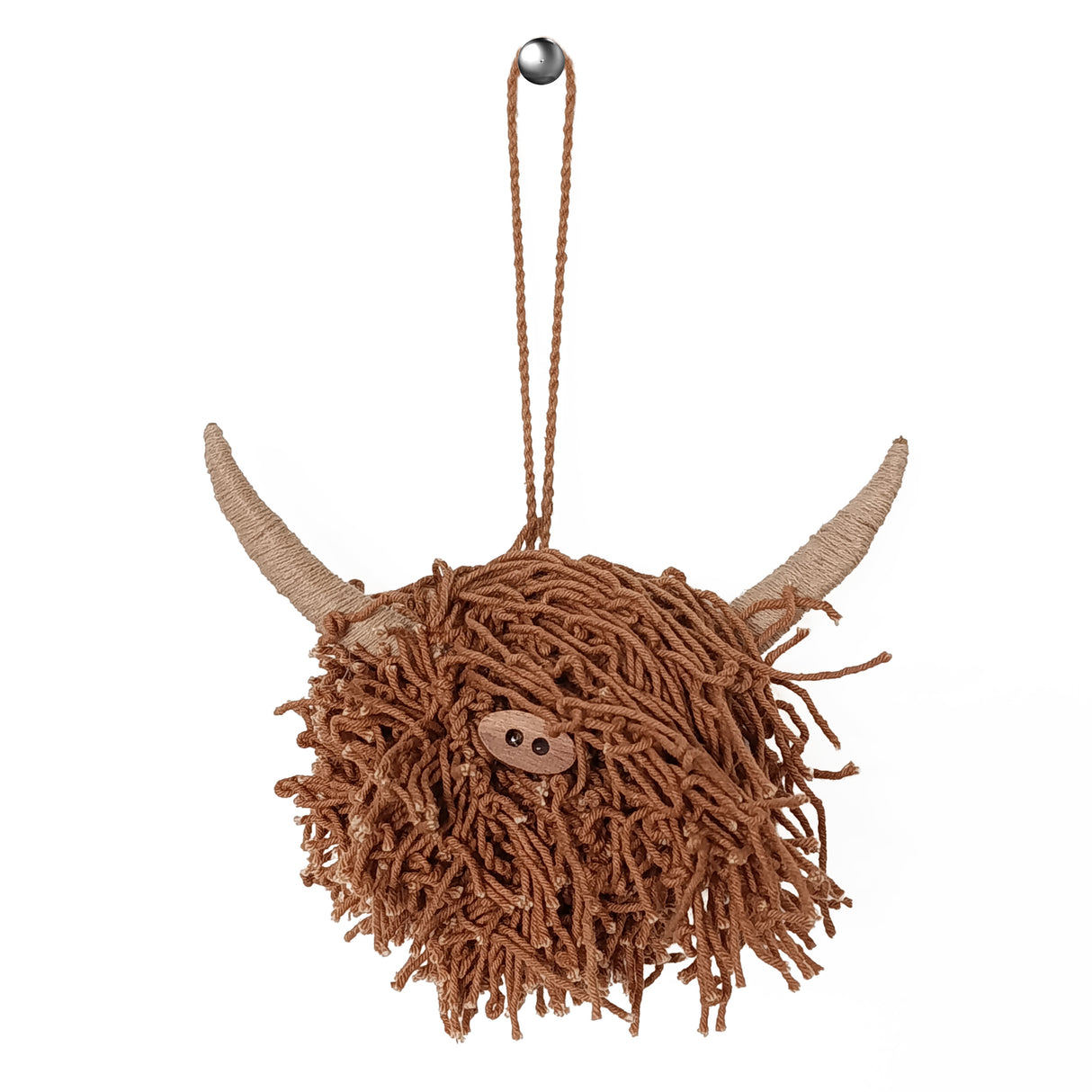 Moo Hairy Coo Brown Wool Hanging Decoration