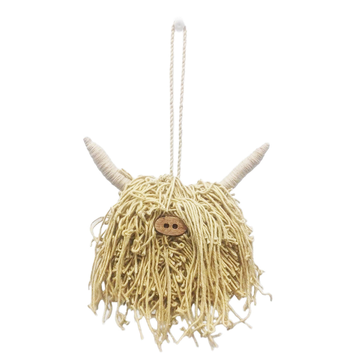 Moo Hairy Coo Ecru Wool Hanging Decoration