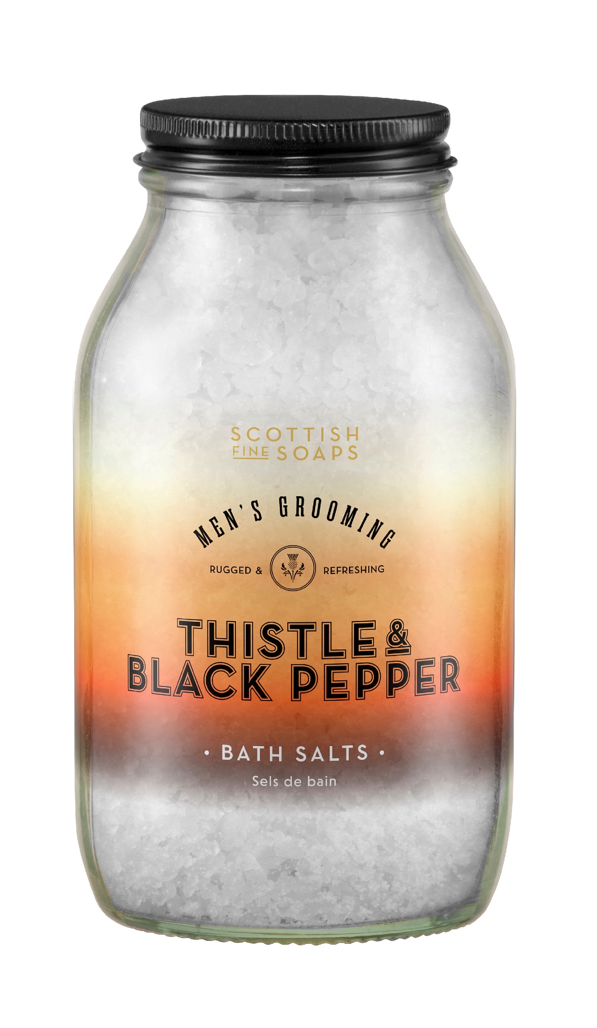Thistle & Black Pepper Bath Salts Glass Jar 500g