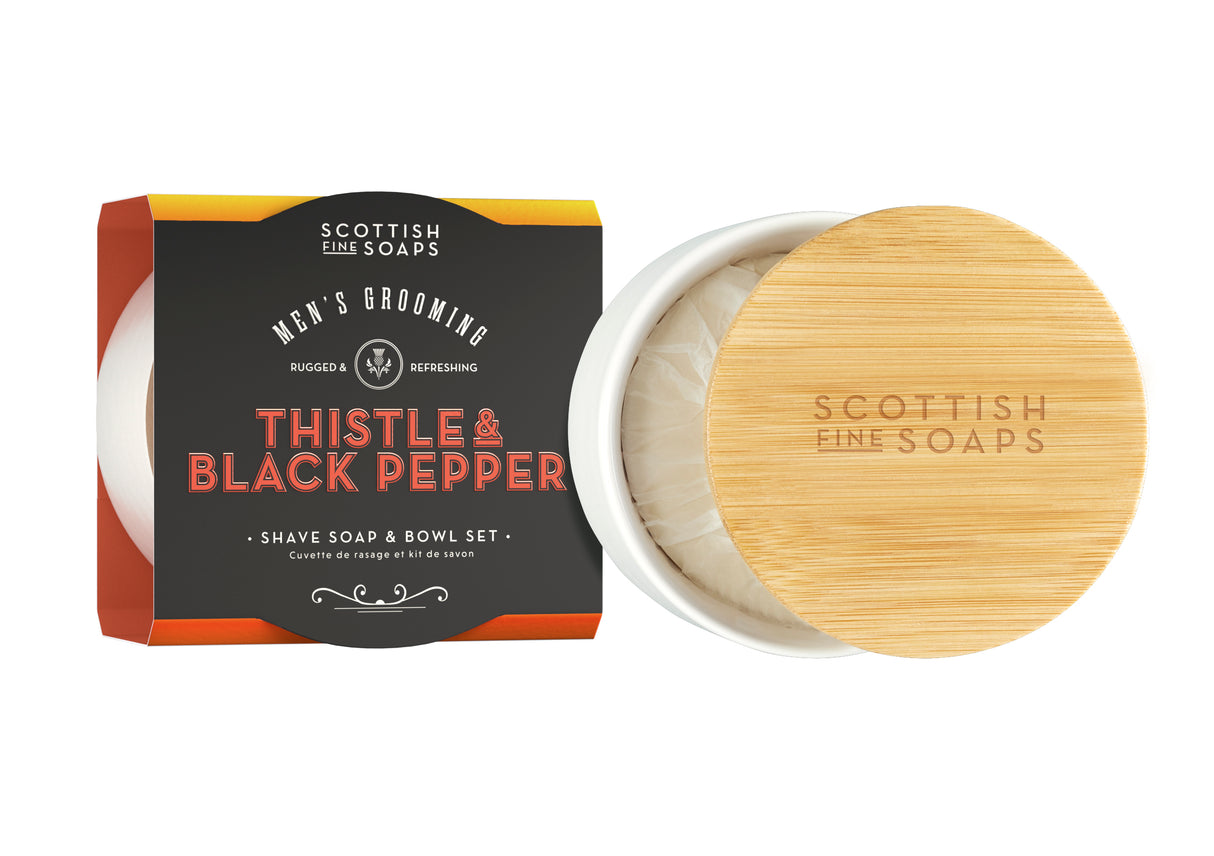 Thistle & Black Pepper Shave Soap & Bowl Gift Set