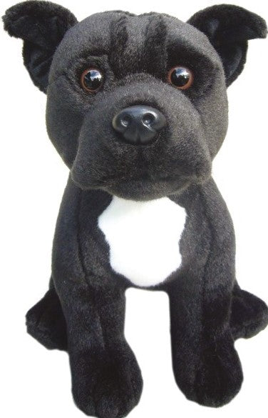12 inch Black Staffordshire Bull Terrier Soft Toy