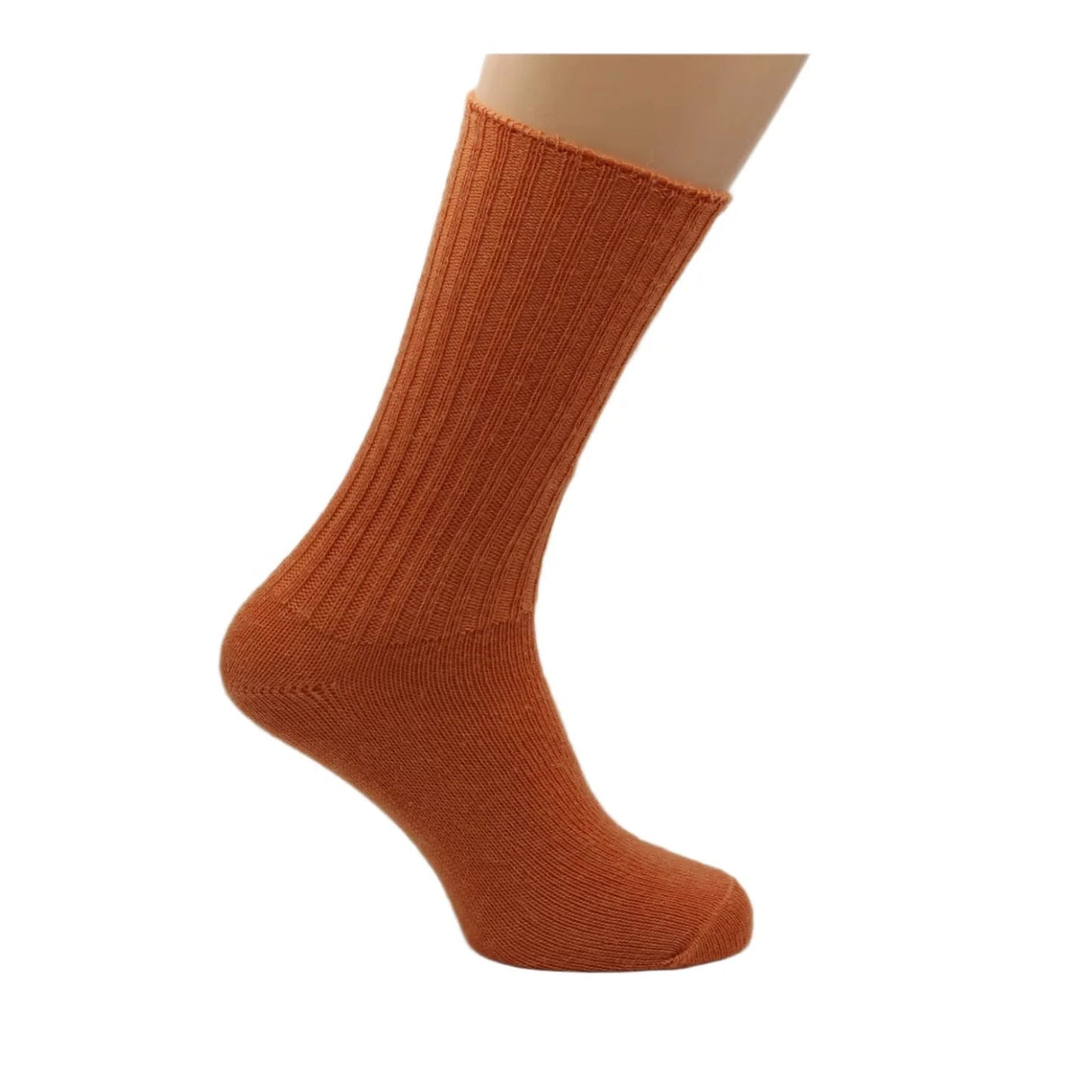 Dunoon Burnt Orange Loose Top Mohair Socks