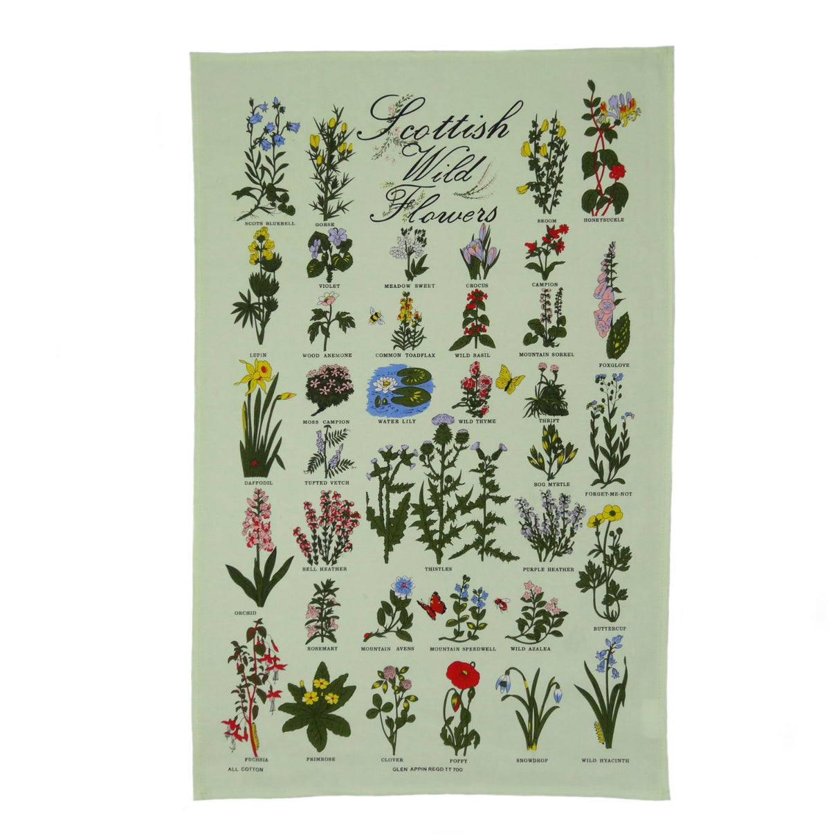 Wild Flowers of Scotland Tea Towel