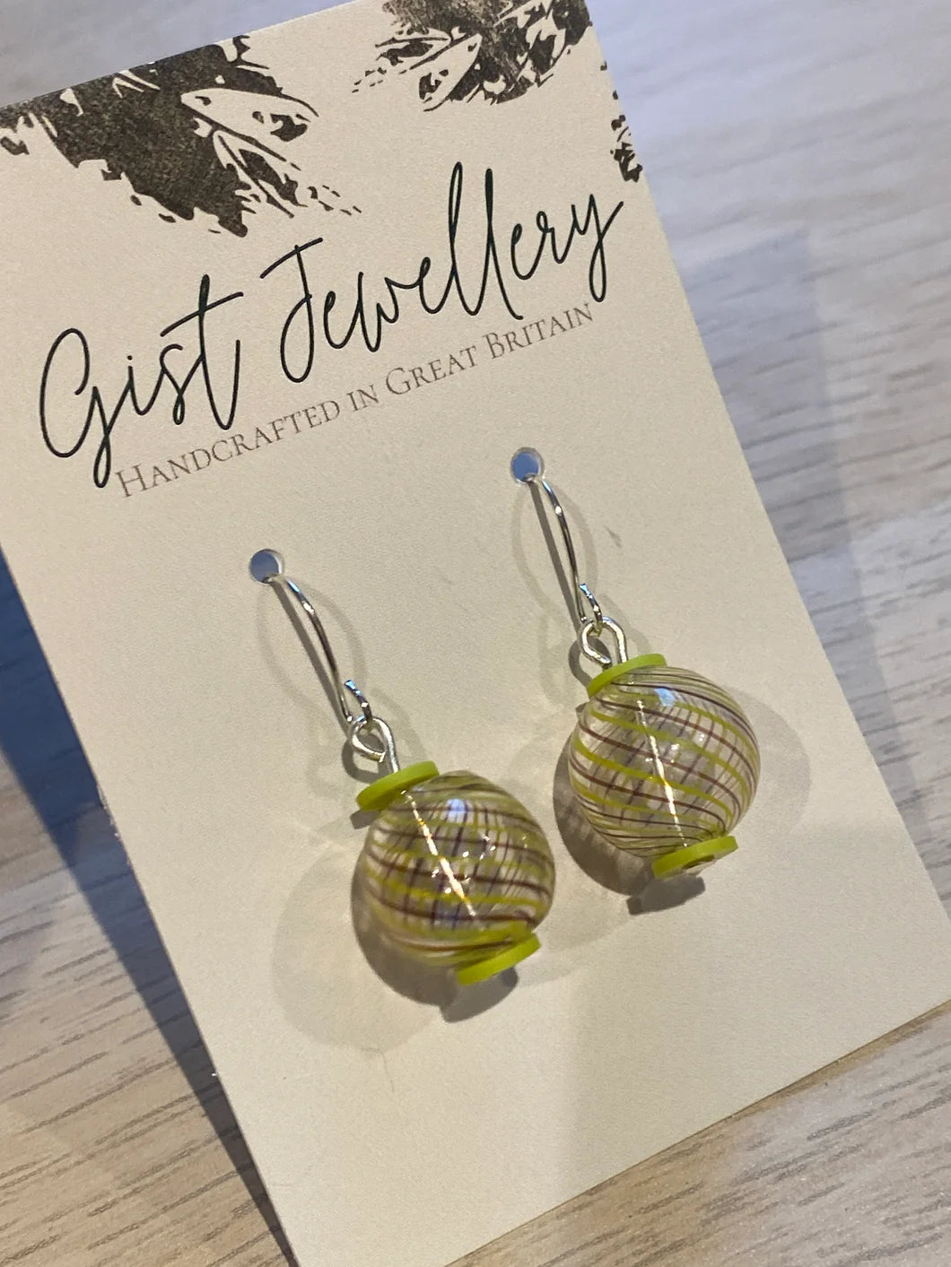 Lemon Yellow Blown Glass Globe Earrings