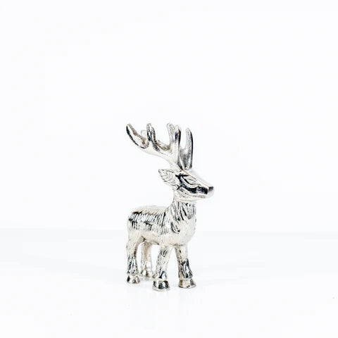 Medium Silver Aluminium Highland Stag (14cm)