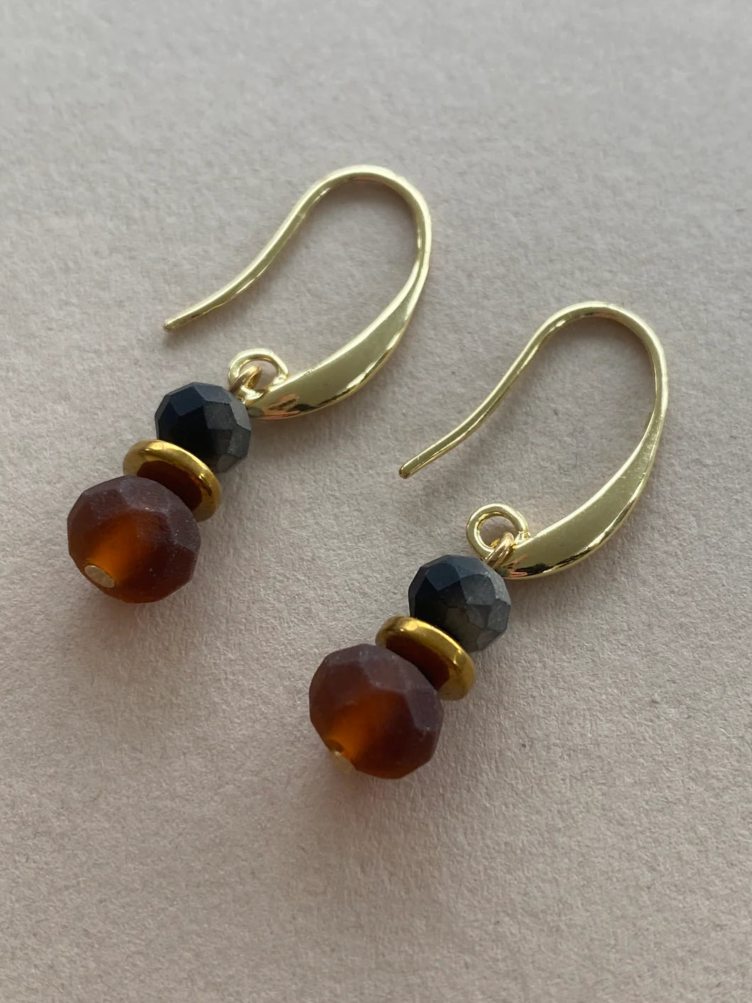 Amber Crystal Drop Earrings