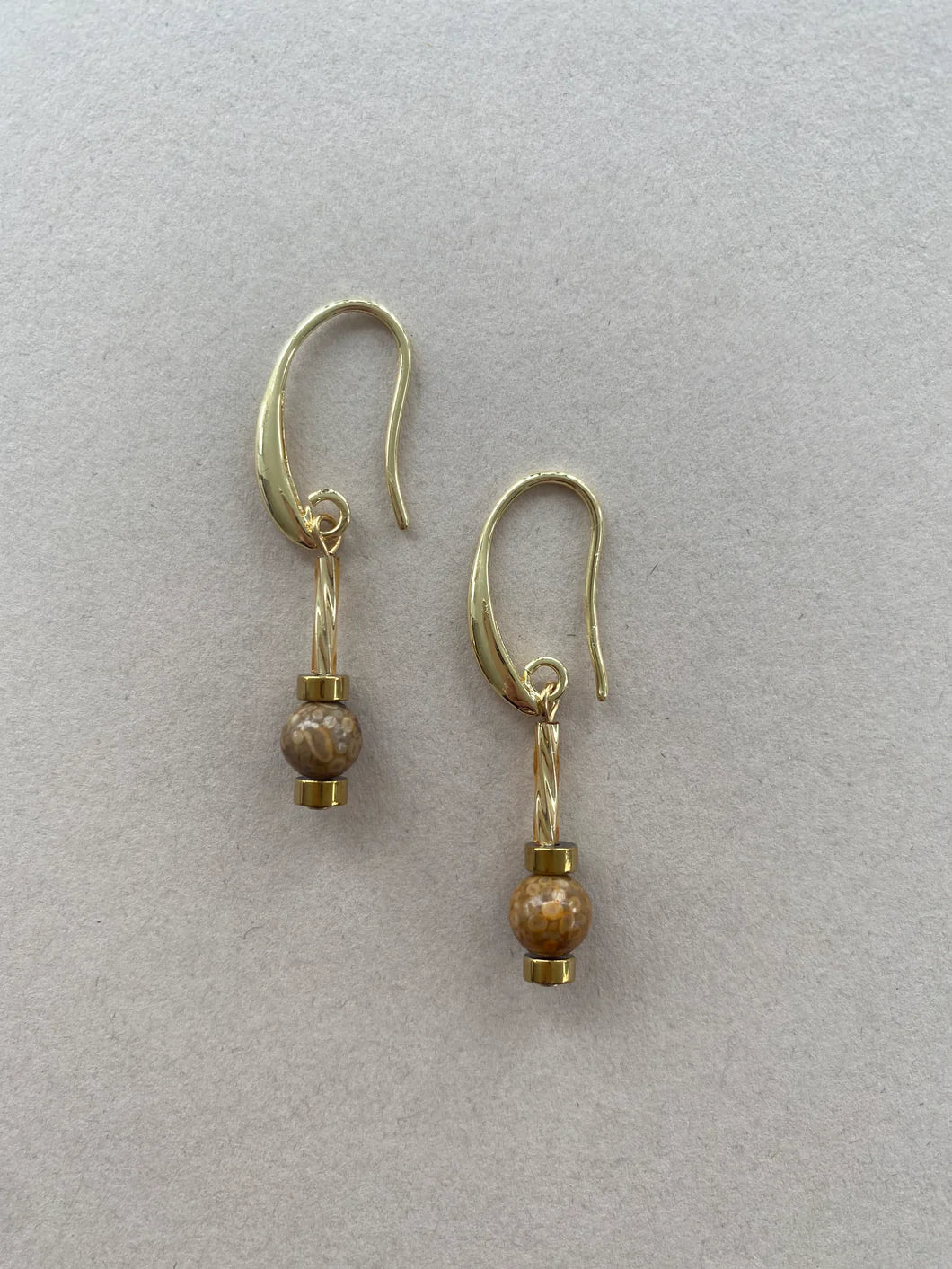 Maifan & Hematite Drop Earrings