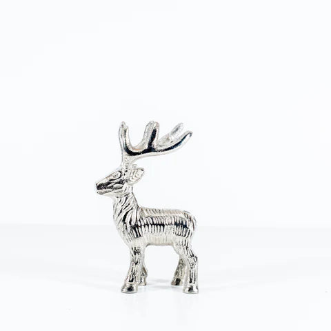 Medium Silver Aluminium Highland Stag (14cm)