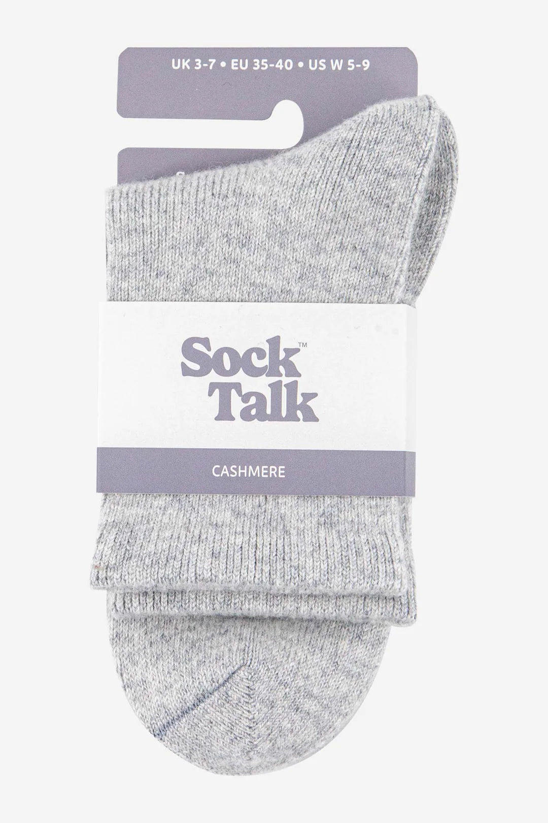 Ladies Light Grey Cashmere Socks