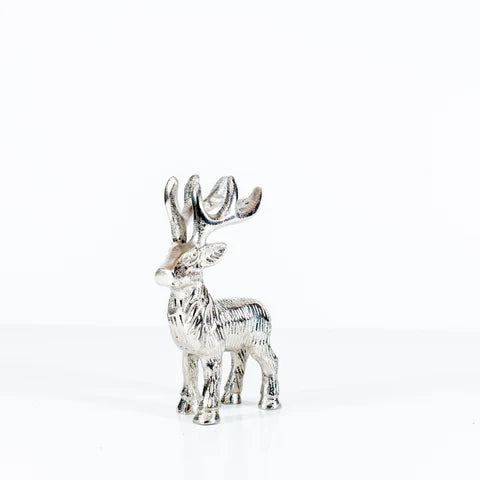 Medium Silver Aluminium Highland Stag (14cm)