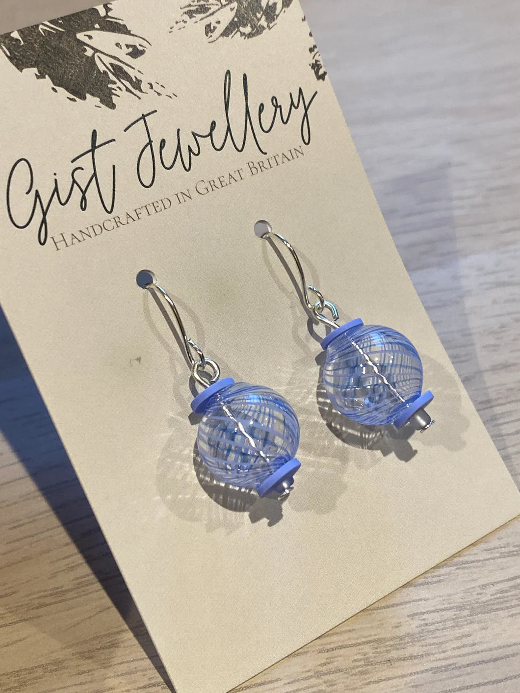 Sky Blue Blown Glass Globe Earrings