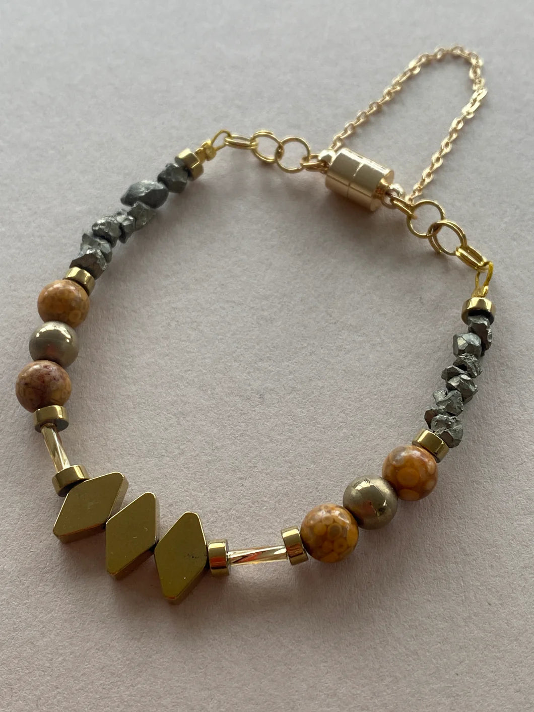 Red Jasper, Maifan & Nugget Bracelet