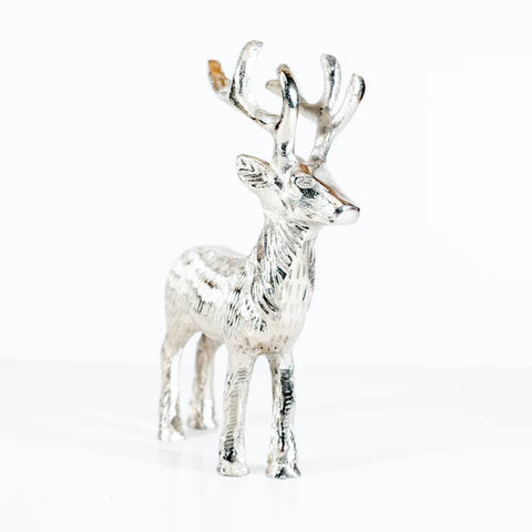 Extra Large Silver Aluminium Highland Stag (21cm)
