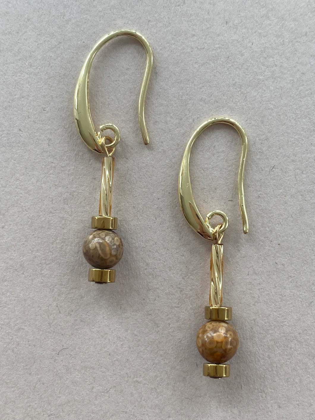 Maifan & Hematite Drop Earrings