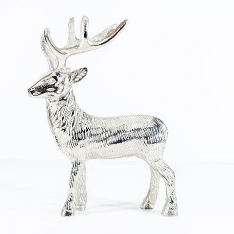 Extra Large Silver Aluminium Highland Stag (21cm)