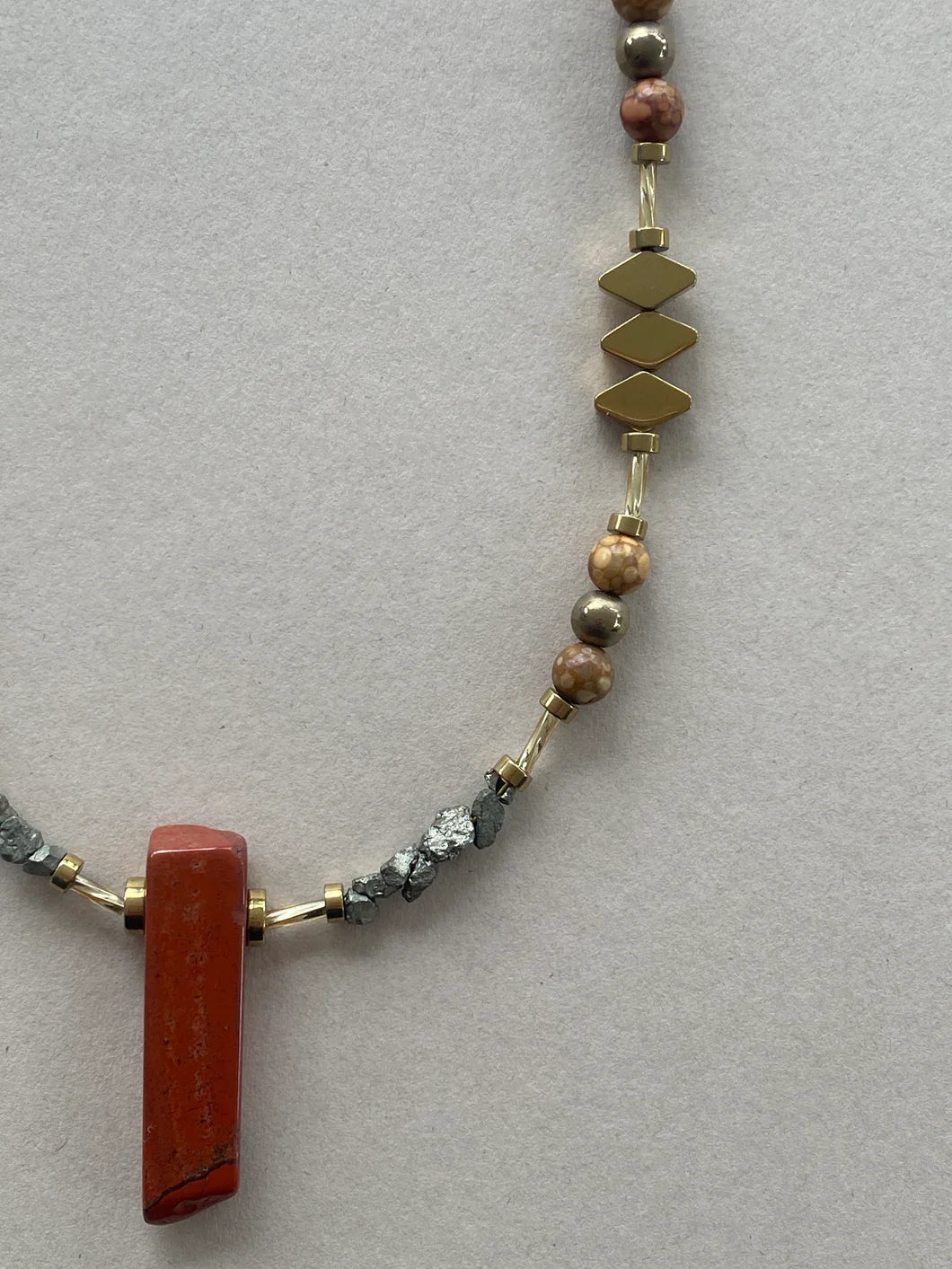 Red Jasper, Maifan & Nugget Necklace
