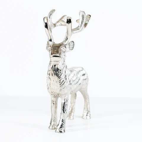 Extra Large Silver Aluminium Highland Stag (21cm)