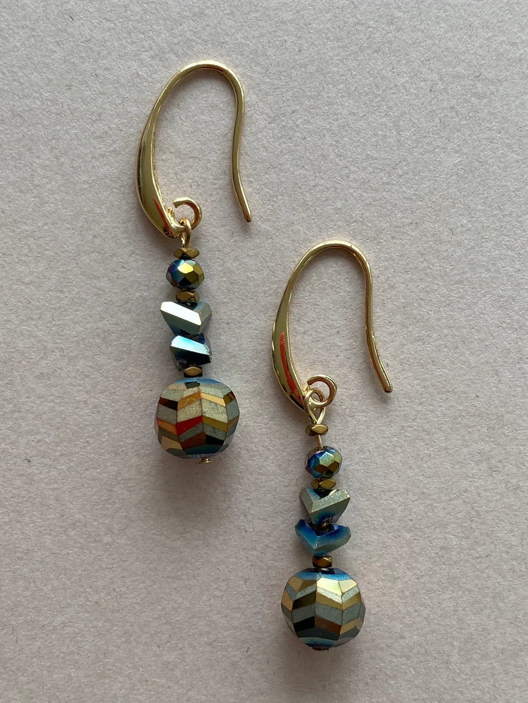 Crystal & Hematite Drop Earrings