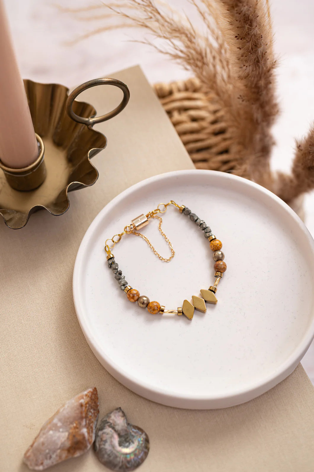 Red Jasper, Maifan & Nugget Bracelet