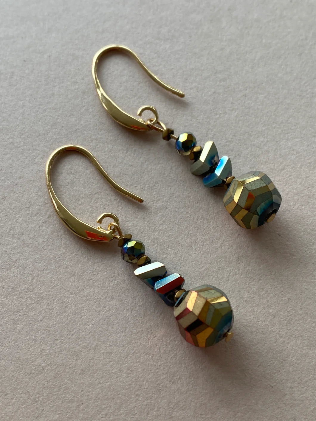 Crystal & Hematite Drop Earrings
