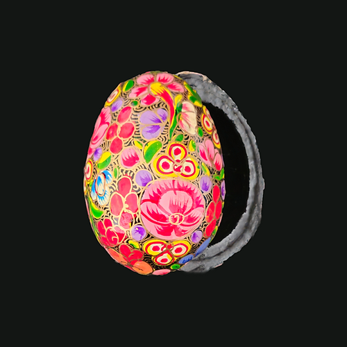 6” Roses Trinket Holder Easter Egg