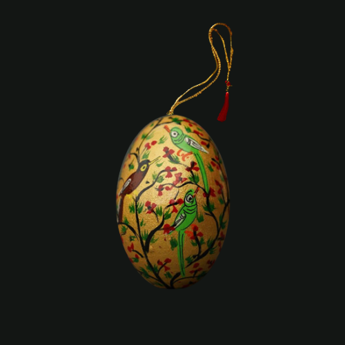 2” BOP Gold with Birds Hanging Easter Egg Decoration