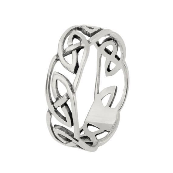 Wide Open Celtic Twist Silver Plated Ring