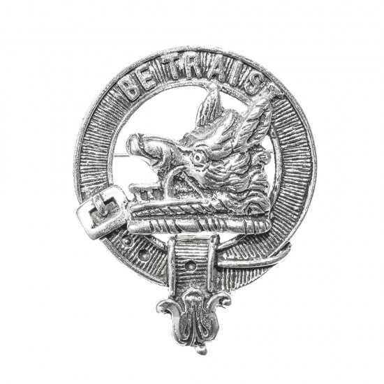 Pewter Clan Crest Hat Badge - Choose your clan A-M