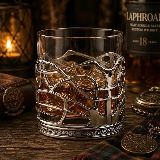 Pewter Whisky Tumbler With Enamelled Dot