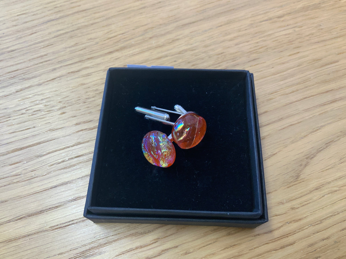 Orange Glass Stone Cufflink