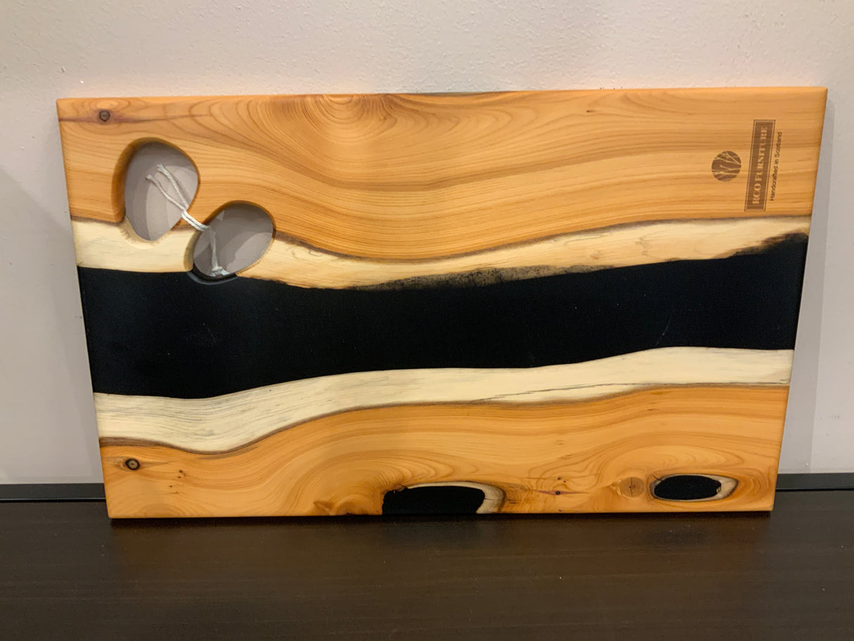 Pebble Hole Handle Black River Charcuterie / Serving Board