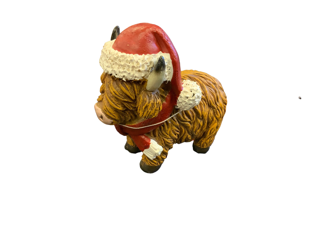 Christmas Standing Happy Highland Cows (Available in 3 Assorted Designs)