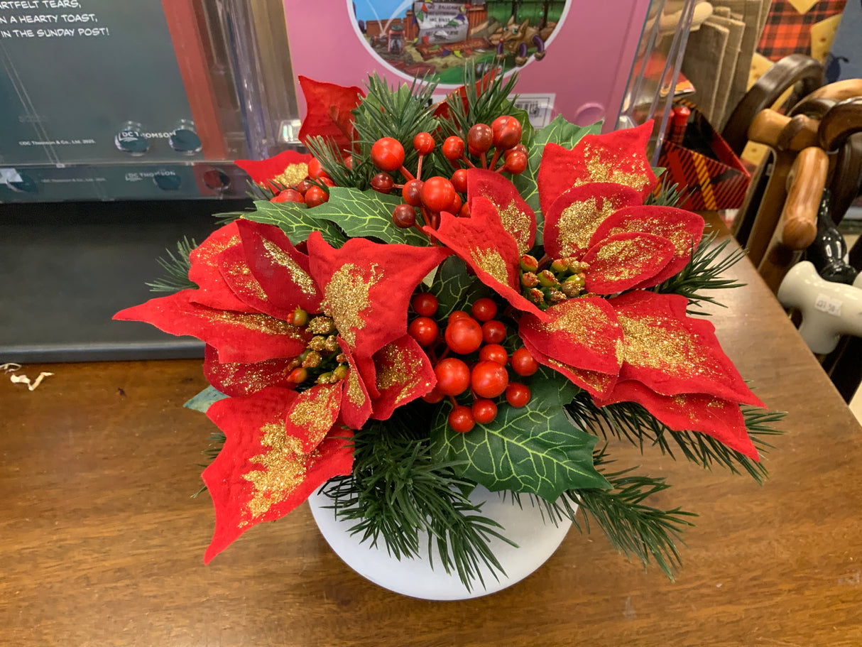 22cm Poinsettia Floral Pot