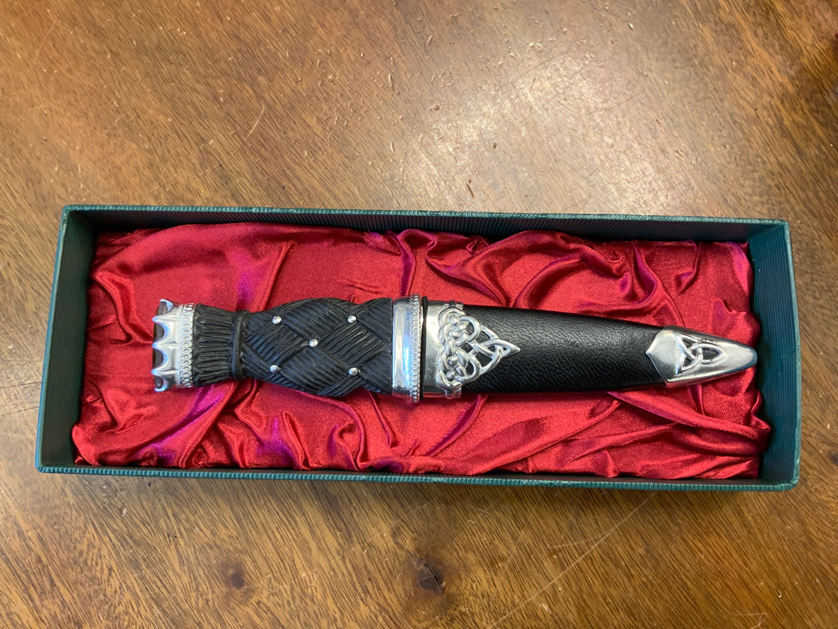 Palladium Finish Premium Stone Top Sgian Dubh