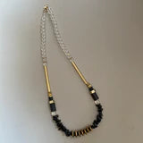 Hematite, Natural Shungit & Natural obsidian Necklace
