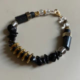 Hematite, Natural Shungit & Natural obsidian Bracelet