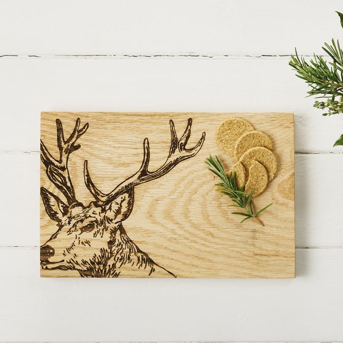 Stag 30cm Oak Cheese Board & Knife Set (Boxed)