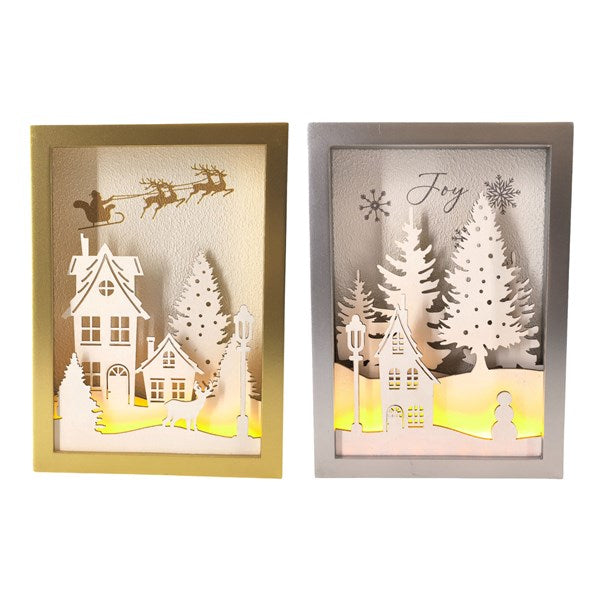 Reindeer Forest Scene LED Ornament 25cm