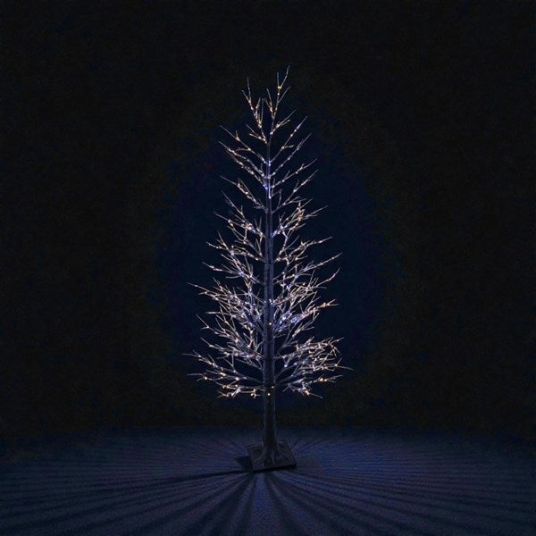Birch Copper Wire Black Christmas Tree 6 Foot High LED 1100 Lights 25% Twinkle