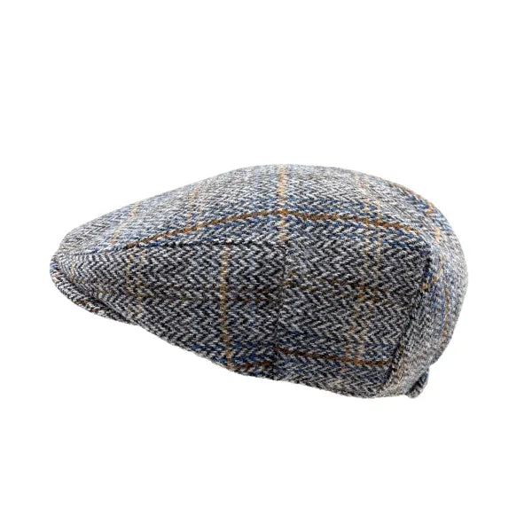 Men's Jumbo Herringbone Flat Cap - Grey