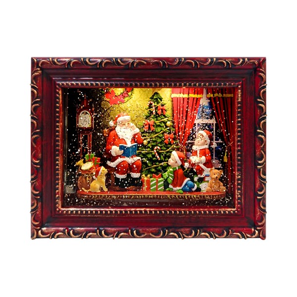 Santa Scene 3D Picture Frame Sparkle Spinner 24.5cm