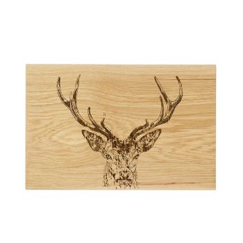 Stag Prince 30cm Oak Cheese Board & Knife Set (Boxed)