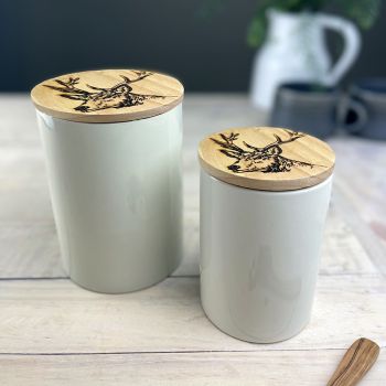 Stag Small Storage Jar with Oak Lid