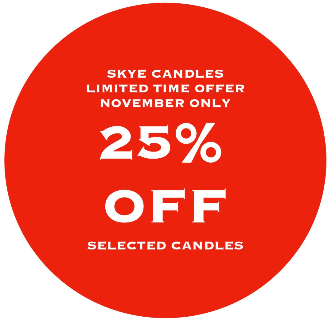 Isle of Skye Candles 25% off November 2025