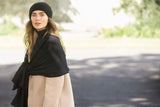 100% Cashmere Blanket Scarf - Black